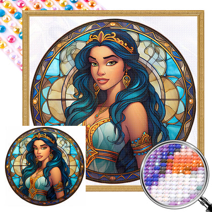 AB Diamond Painting - Full Round - Glass Art Disney Princess-Princess Jasmine (40*40CM)