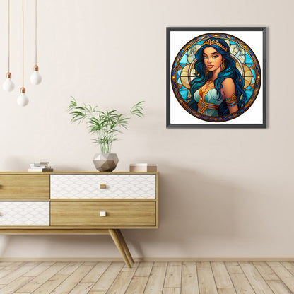 AB Diamond Painting - Full Round - Glass Art Disney Princess-Princess Jasmine (40*40CM)