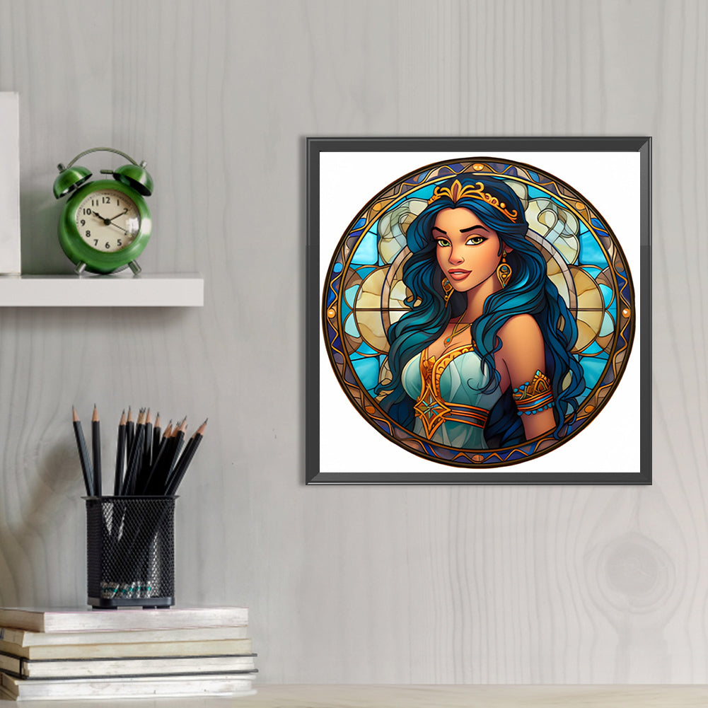 AB Diamond Painting - Full Round - Glass Art Disney Princess-Princess Jasmine (40*40CM)