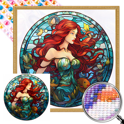 AB Diamond Painting - Full Round - Glass Art Disney Princess-Mermaid Princess (40*40CM)