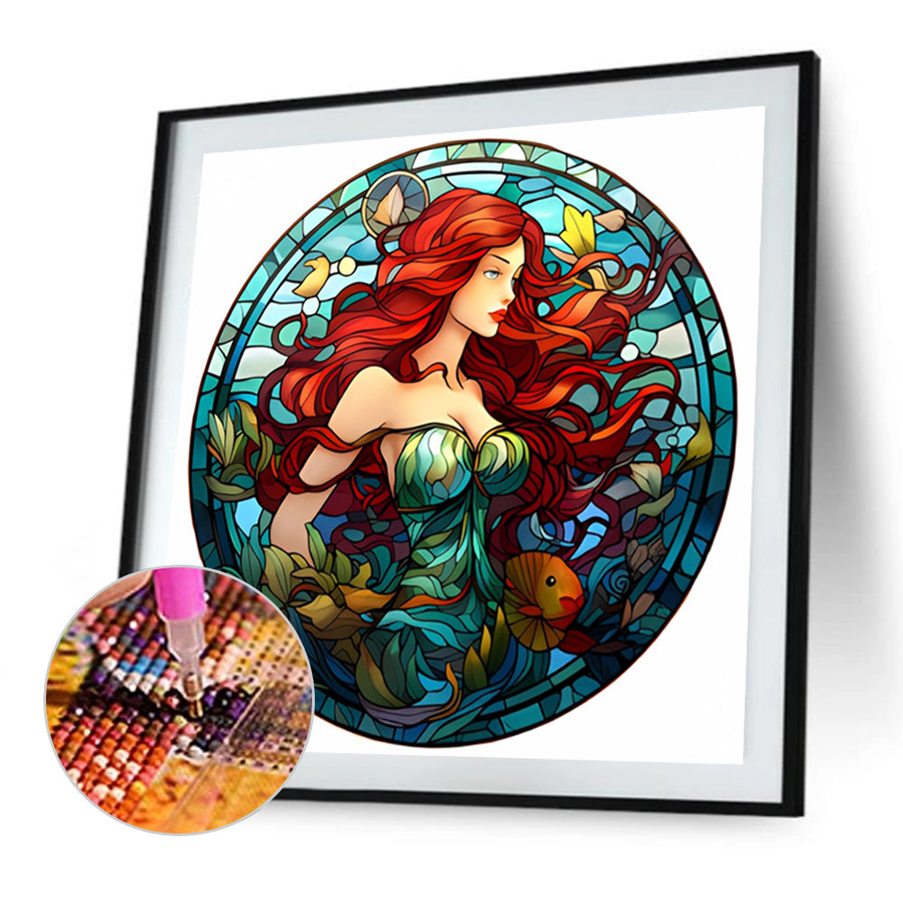 AB Diamond Painting - Full Round - Glass Art Disney Princess-Mermaid Princess (40*40CM)