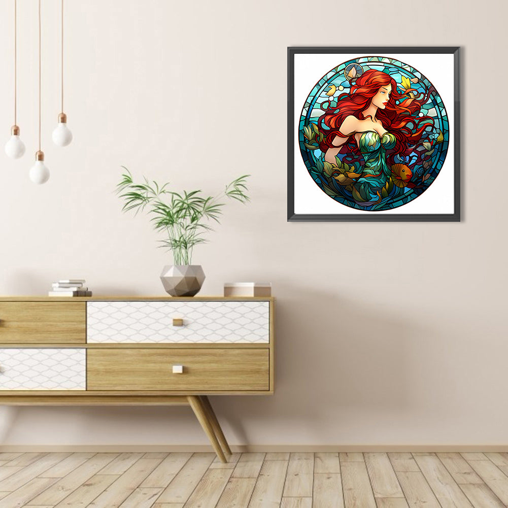 AB Diamond Painting - Full Round - Glass Art Disney Princess-Mermaid Princess (40*40CM)