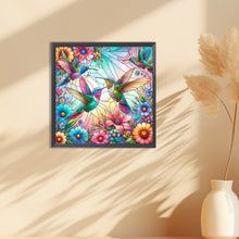 Load image into Gallery viewer, Diamond Painting - Full Round - flowers hummingbird (30*30CM)
