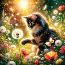 Load image into Gallery viewer, Diamond Painting - Full Round - Dandelion and cat (30*30CM)
