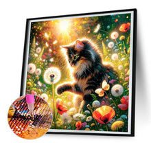 Load image into Gallery viewer, Diamond Painting - Full Round - Dandelion and cat (30*30CM)
