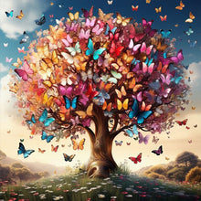 Load image into Gallery viewer, Diamond Painting - Full Round - Colorful butterfly sacred tree (30*30CM)
