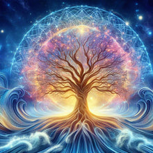 Load image into Gallery viewer, Diamond Painting - Full Round - Beautiful Starry Sky Sacred Tree (30*30CM)
