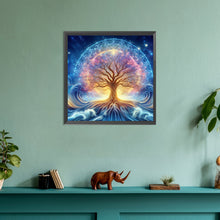 Load image into Gallery viewer, Diamond Painting - Full Round - Beautiful Starry Sky Sacred Tree (30*30CM)
