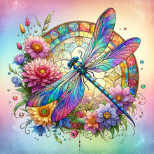 Load image into Gallery viewer, Diamond Painting - Full Round - Flowers dragonfly (30*30CM)
