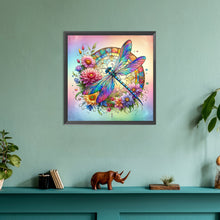 Load image into Gallery viewer, Diamond Painting - Full Round - Flowers dragonfly (30*30CM)
