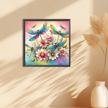 Load image into Gallery viewer, Diamond Painting - Full Round - Flowers dragonfly (30*30CM)
