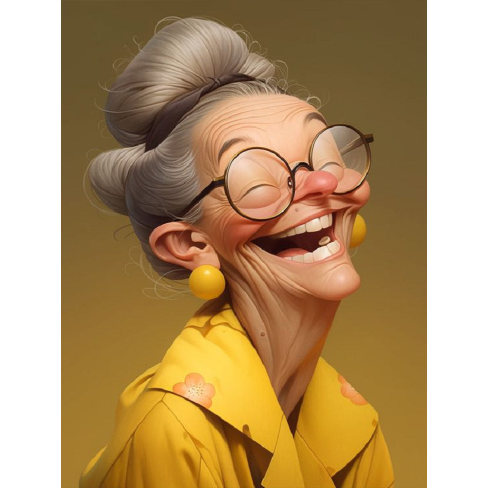 Diamond Painting - Full Round - Funny grandma (30*40CM)