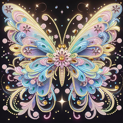 Diamond Painting - Partial Special Shaped - colorful butterfly (30*30CM)