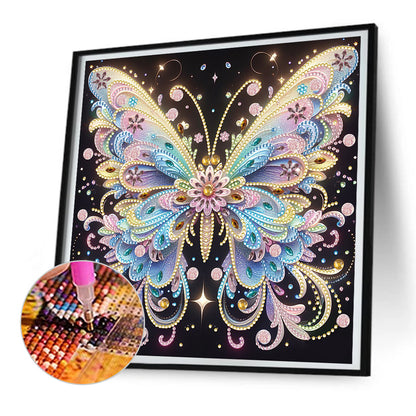 Diamond Painting - Partial Special Shaped - colorful butterfly (30*30CM)