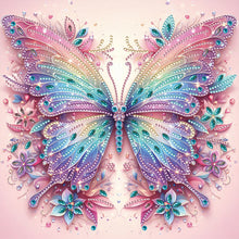 Load image into Gallery viewer, Diamond Painting - Partial Special Shaped - pink curtain butterfly (30*30CM)
