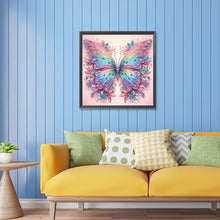 Load image into Gallery viewer, Diamond Painting - Partial Special Shaped - pink curtain butterfly (30*30CM)
