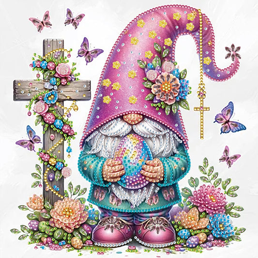 Diamond Painting - Partial Special Shaped - easter cross gnome (30*30CM)