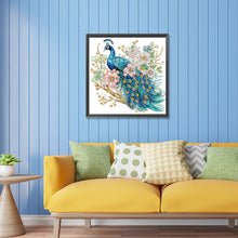 Load image into Gallery viewer, Diamond Painting - Partial Special Shaped - Flower branch peacock (30*30CM)
