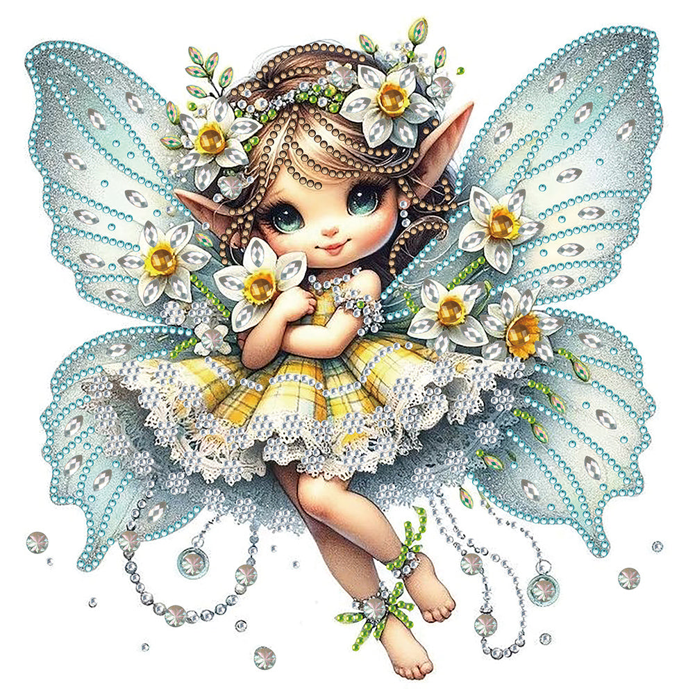 Diamond Painting - Partial Special Shaped - Daffodil elf girl (30*30CM)