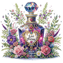 Load image into Gallery viewer, Diamond Painting - Partial Special Shaped - purple floral perfume (30*30CM)
