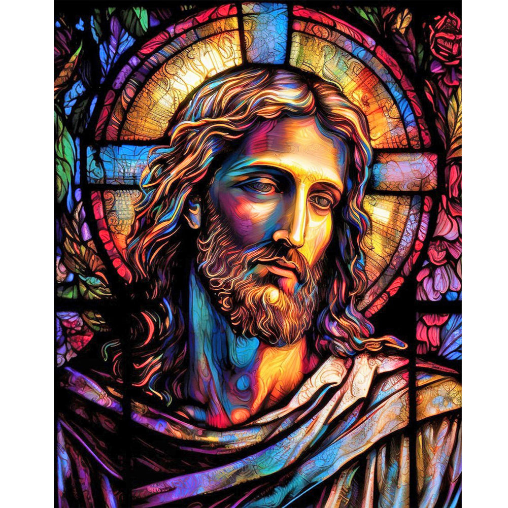 Diamond Painting - Full Round - glass art jesus (40*50CM)