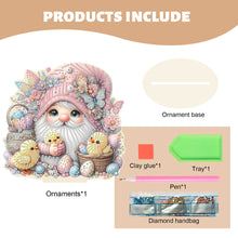 Load image into Gallery viewer, Acrylic Gnome Diamond Painting Art Tabletop Home Decoration (Egg Chick Gnome 3)
