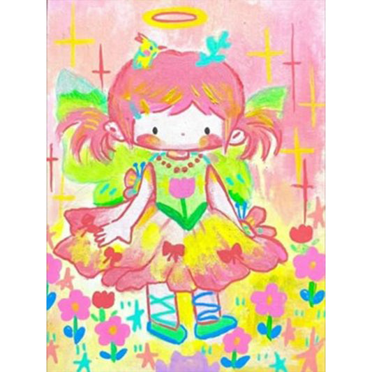 AB Diamond Painting - Full Round - cute cartoon girl (30*40CM)