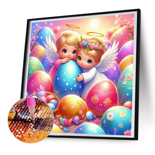 Diamond Painting - Full Round - Angel and Easter Egg (30*30CM)