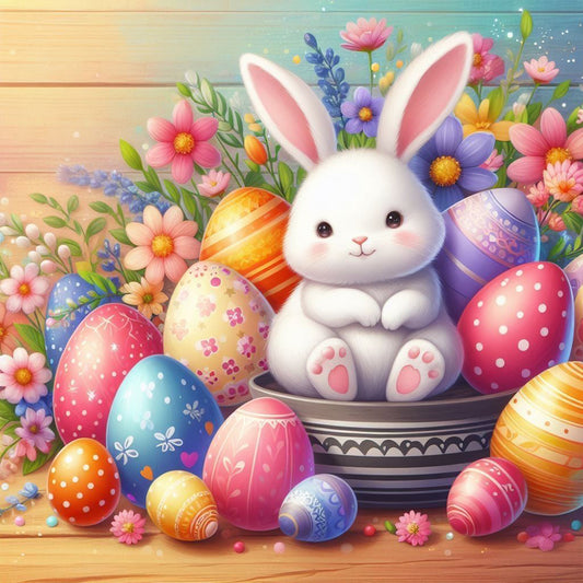 Diamond Painting - Full Round - Easter egg bunny (30*30CM)