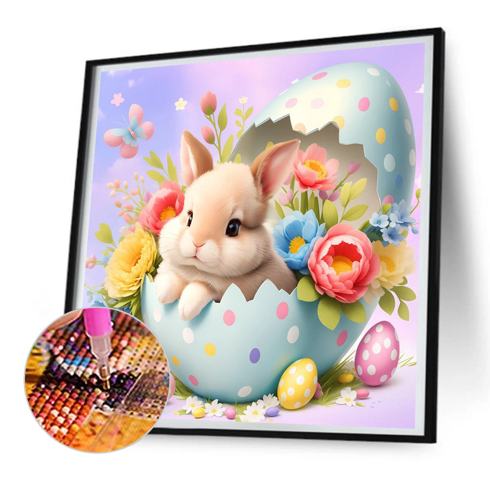 Diamond Painting - Full Round - rabbit in easter egg (30*30CM)