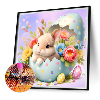 Diamond Painting - Full Round - rabbit in easter egg (30*30CM)