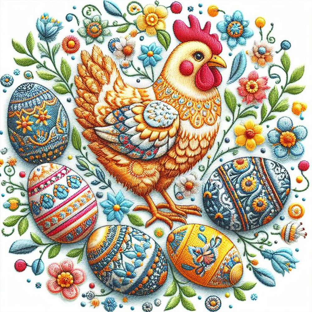 Diamond Painting - Full Round - Embroidery Easter Patterns (30*30CM)