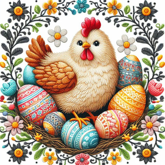 Diamond Painting - Full Round - Embroidery Easter Chicken (30*30CM)