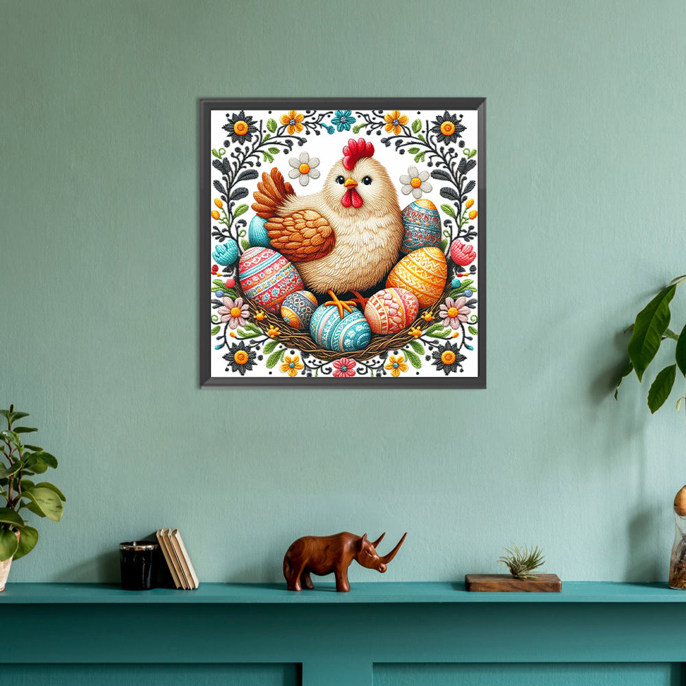 Diamond Painting - Full Round - Embroidery Easter Chicken (30*30CM)
