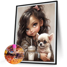 Load image into Gallery viewer, Diamond Painting - Full Round - girl and puppy (30*40CM)

