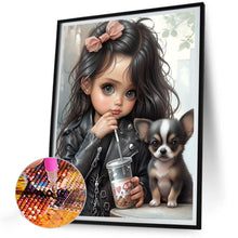Load image into Gallery viewer, Diamond Painting - Full Round - girl and chihuahua (30*40CM)
