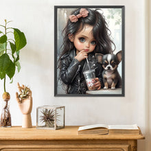 Load image into Gallery viewer, Diamond Painting - Full Round - girl and chihuahua (30*40CM)
