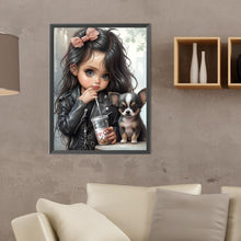 Load image into Gallery viewer, Diamond Painting - Full Round - girl and chihuahua (30*40CM)
