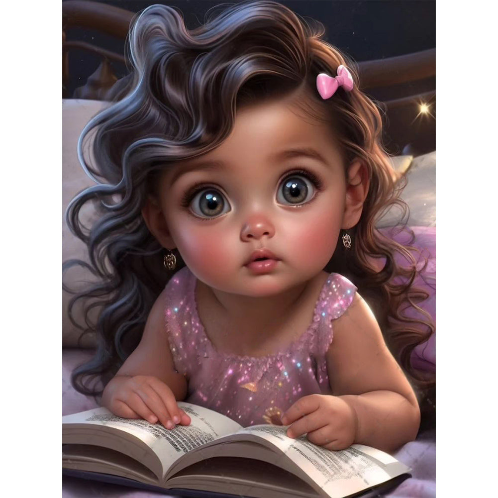 Diamond Painting - Full Round - girl reading book (30*40CM)