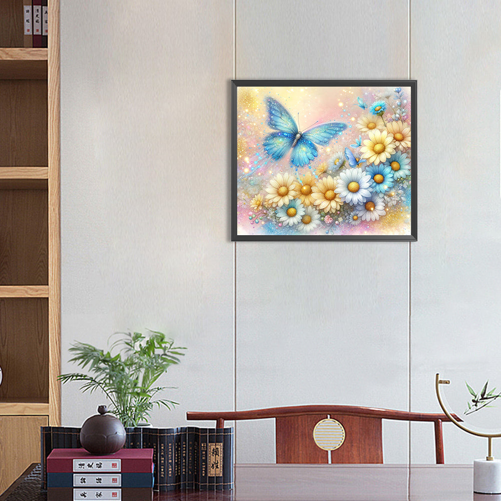 Diamond Painting - Full Round - Pearl Daisy Butterfly (35*30CM)