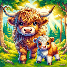 Load image into Gallery viewer, Diamond Painting - Full Round - Cartoon highland yak (30*30CM)

