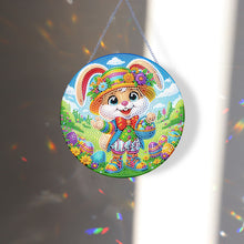 Load image into Gallery viewer, Easter Rabbit Diamond Painting Hanging Pendant for Wall Decor (Rabbit in Hat)

