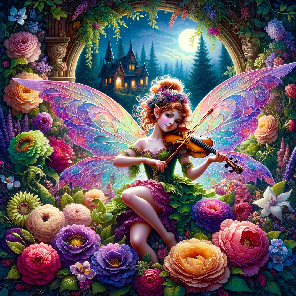 Diamond Painting - Full Round - Garden Butterfly Fairy (30*30CM)