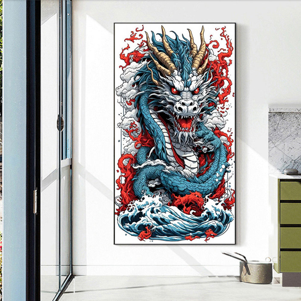 Diamond Painting - Full Round - hovering dragon (40*75CM)