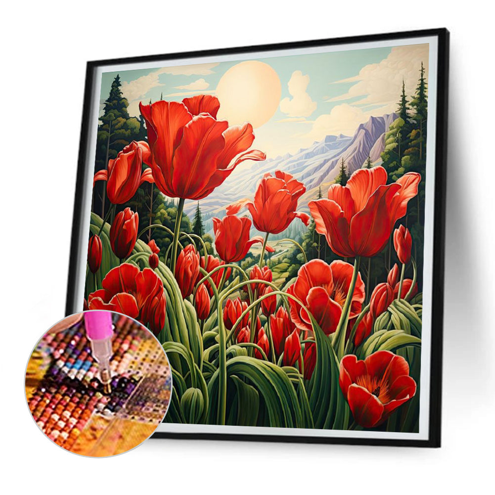 Diamond Painting - Full Round - poppy flower (30*30CM)