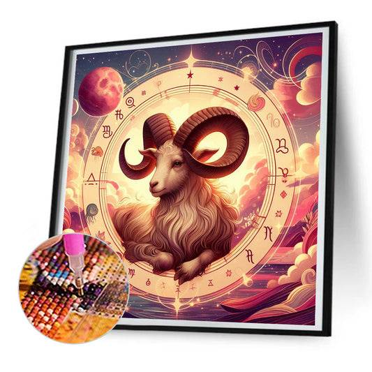 Diamond Painting - Full Round - Twelve zodiac signs-Aries (30*30CM)