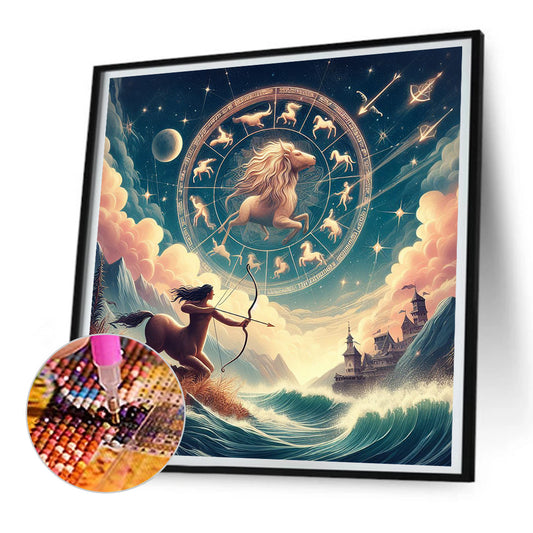 Diamond Painting - Full Round - Twelve zodiac signs-Sagittarius (30*30CM)