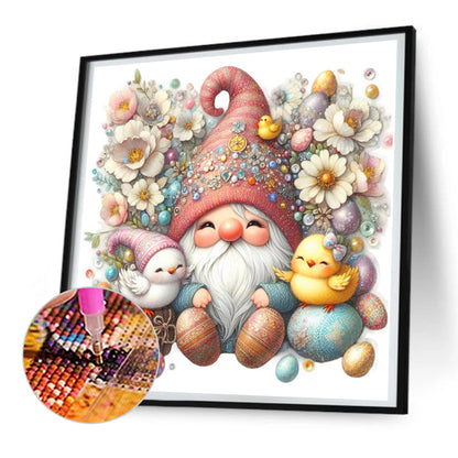 Diamond Painting - Full Round - Beautiful gnome and chick (30*30CM)