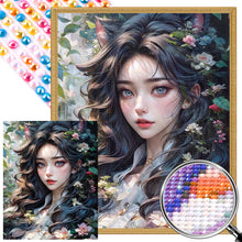 Load image into Gallery viewer, AB Diamond Painting - Full Round - flower and girl (40*50CM)
