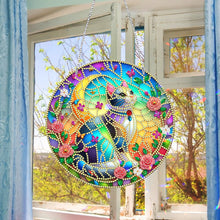 Load image into Gallery viewer, Sun Catcher 5D DIY Diamond Painting Dots Pendant for Office Decor (Flower Cat)
